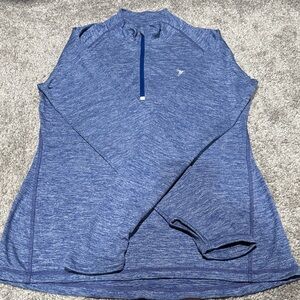 Blue Heather Quarter-Zip Athletic Pullover